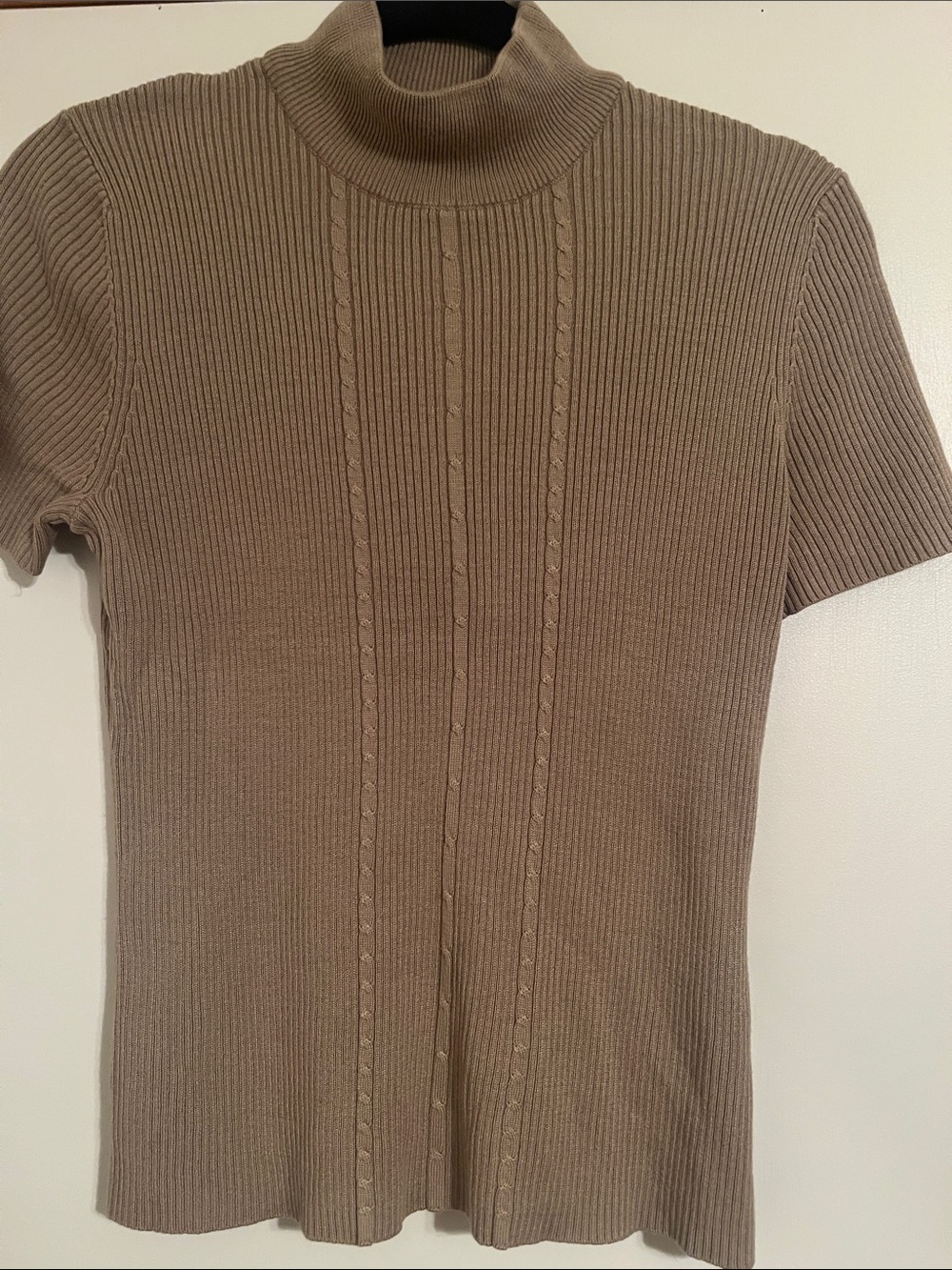 Requirements Beige Ribbed Knit Sweater - Size M